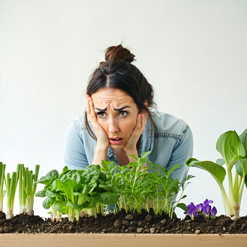 Illustrating somebody who is confused on what to plant but now knows because of our garden app